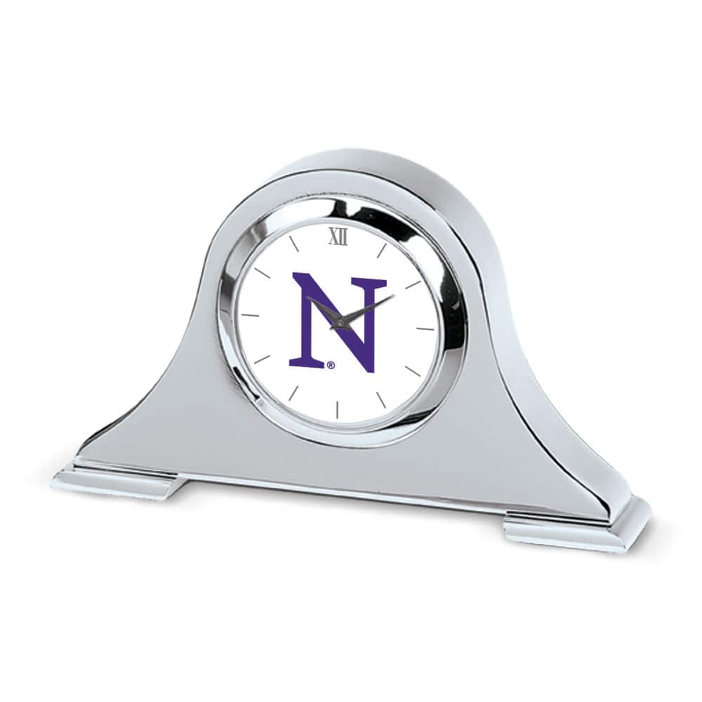 Jardine - Northwestern Wildcats Primary Team Logo Napoleon Desk Clock - Silver