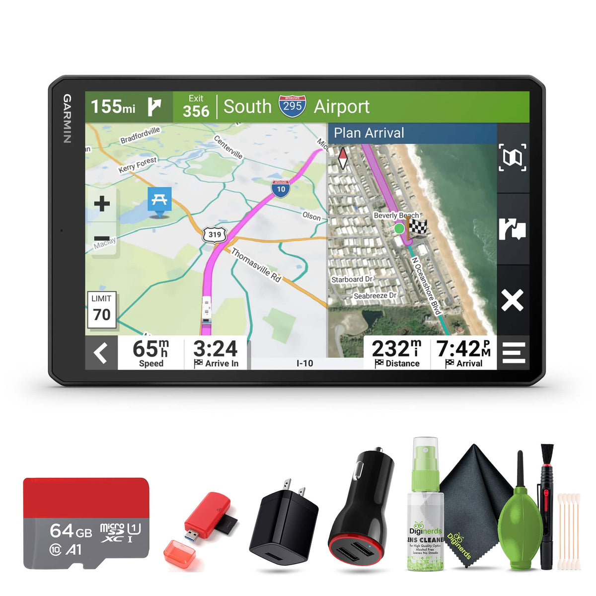 Garmin - RV 1095 GPS Navigator 10in RV Routing Display Bundle - Black