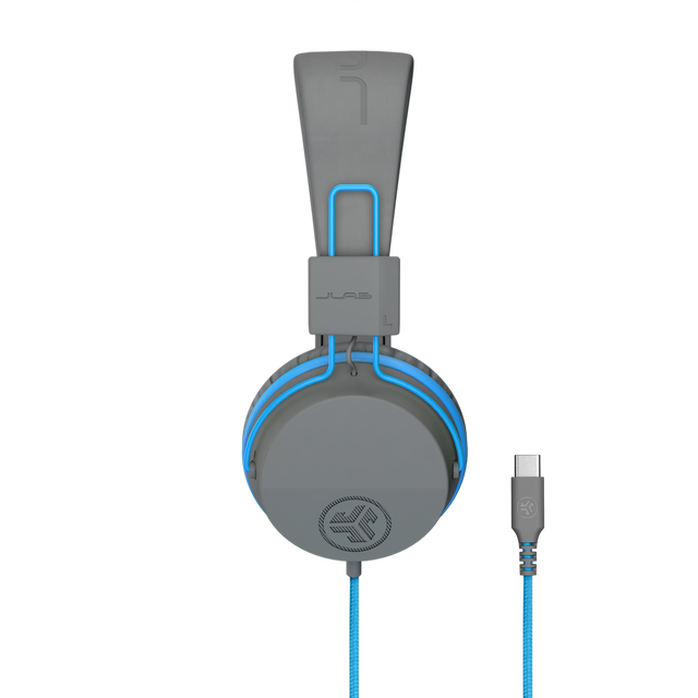 Front. JLab - Jbuddies Studio On-Ear Kids Wired  USB-C Headphones - Grey.