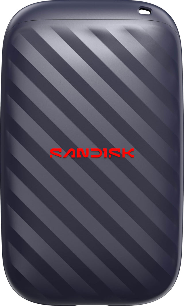 Front. SANDISK - 500GB Portable Drive - Up to 600MB/s Read Speeds, 4x Faster than HDD, Durable, Up to 2M Drop Protection, USB Type-C - Black.