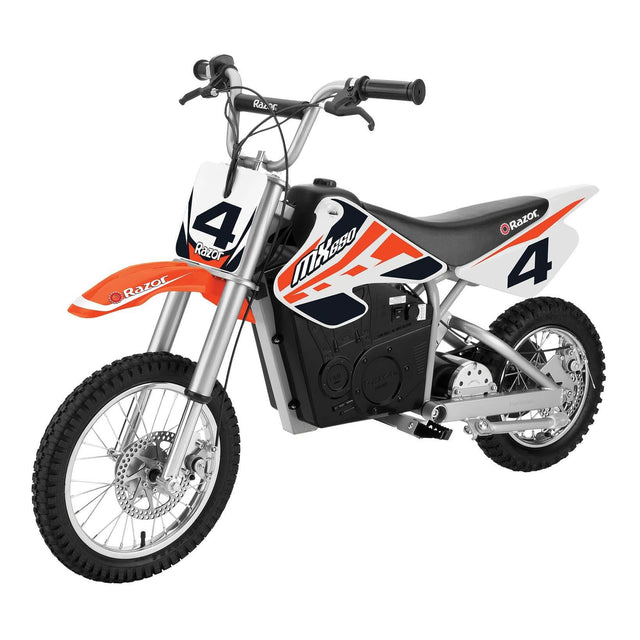 Front. Razor - MX650 Dirt Rocket High-Torque Electric Motocross Dirt Bike - Orange.