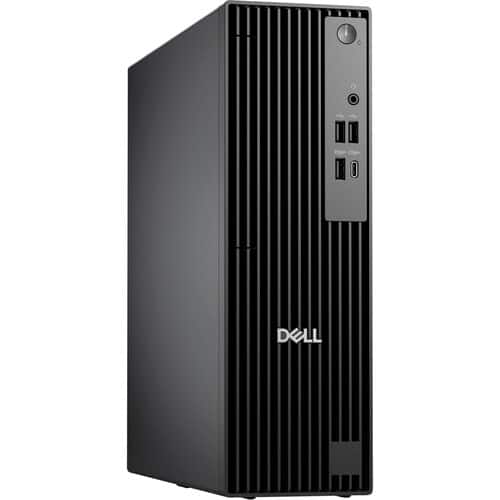Front. Dell - Pro Slim QCS1250 Intel Core i5-14500 2.60 GHz up to 5 GHz 16GB 512GB SSD Intel UHD 770 Graphics Windows 11 Pro Desktop - Black.