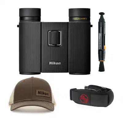 Nikon - Trailblazer II 8x25 Compact Binoculars (Black) with Accessories Bundle