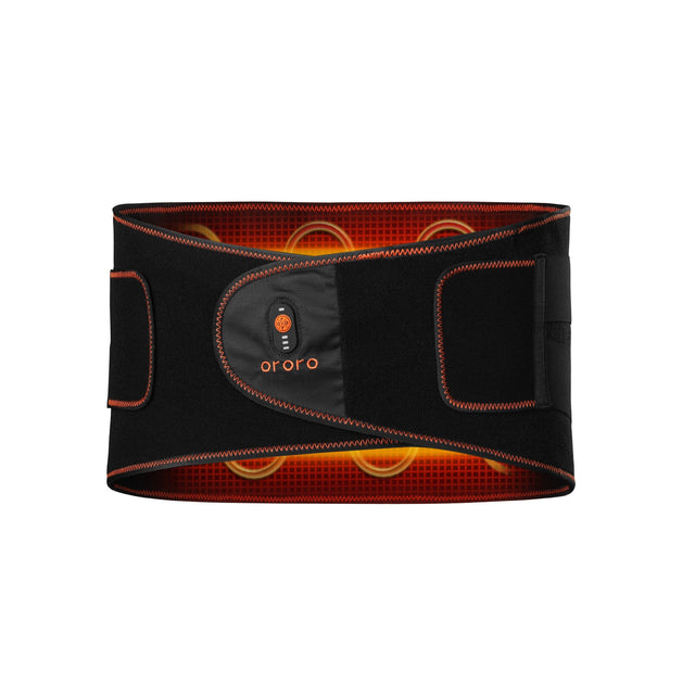 Front. ororo - Evergard Heated Waist Brace - W44 - Black.