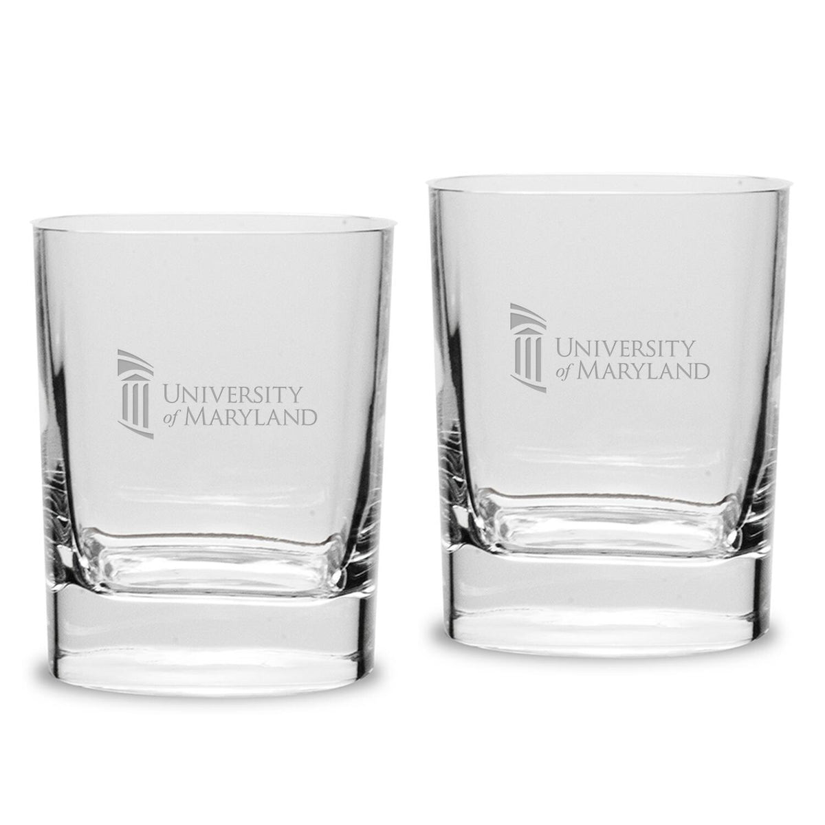 Jardine - University of Maryland Baltimore 11.75oz. Square Double Old Fashioned Glass Set - Multicolor