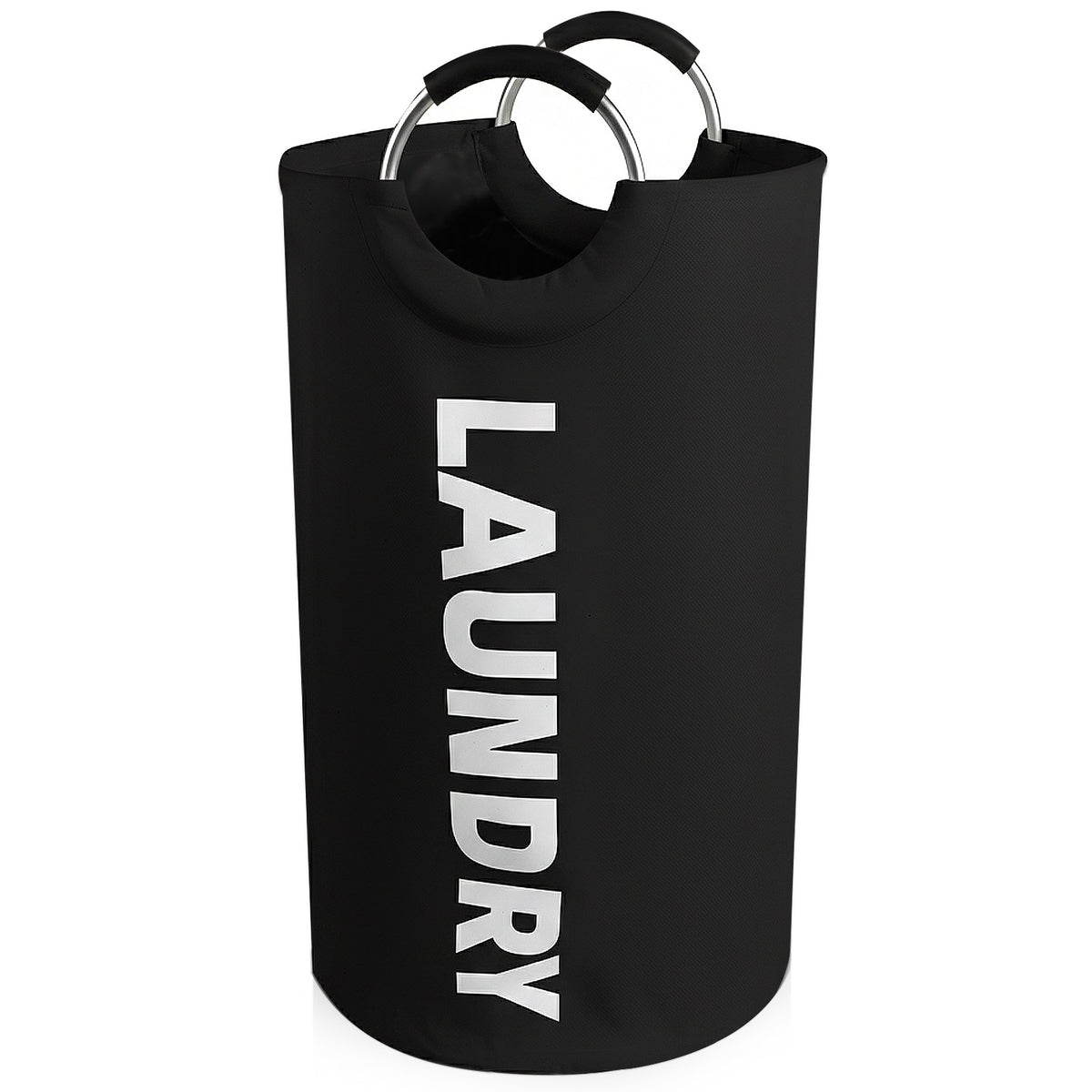 Garnen - Large Laundry Basket Bag, 90L Collapsible Heavy Duty Laundry Hamper Basket, Clothes Organizer Bin with Handles - Black