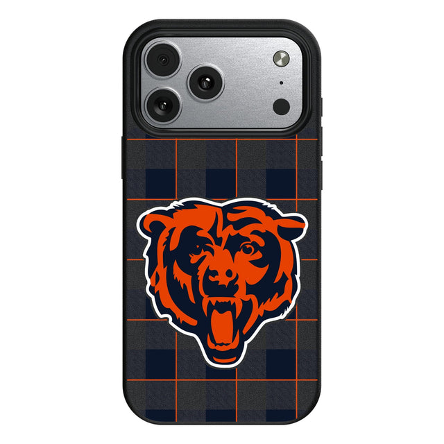 Front. Keyscaper - Chicago Bears Plaid Magnetic Bump iPhone Case - 17 Air - Black.