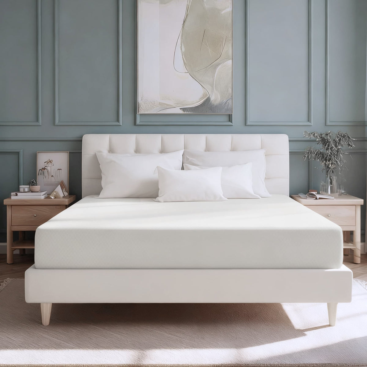Anysun - 10" Full Memory Foam Mattress, Gel-Infused Cooling Layer, High-Density Support, CertiPUR-US Certified, Roll-in-a-Box - White