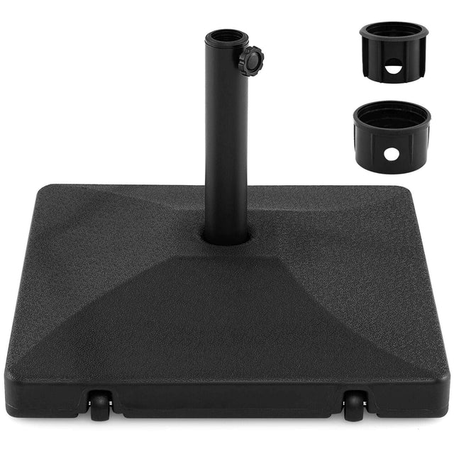 Front. Costway - Costway Fillable Umbrella Base 90 LBS Heavy Duty with 2 Wheels, Water/Sand Filled - Black.