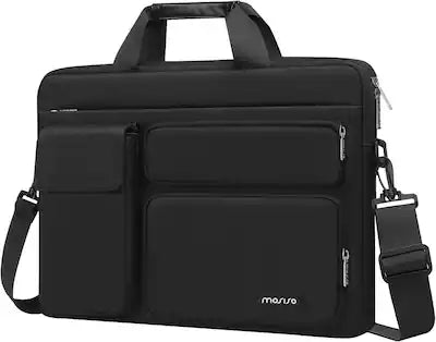 mosiso - Laptop Shoulder Messenger Bag 15–16 inch - Padded Protective Compartment, Front Utility Pockets, Adjustable Strap