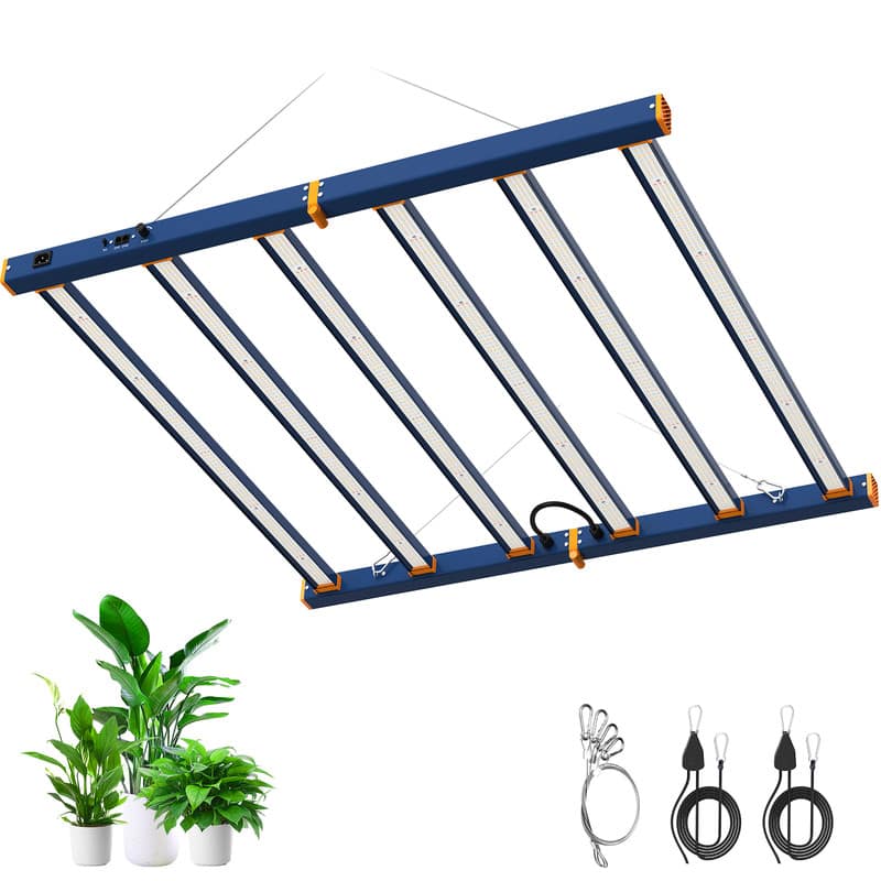 Adewalk - LED Grow Light 500W Full Spectrum,Foldable Dimmable,Daisy Chain,Hanging Commercial Lamp,4x4ft Coverage for Grow Tent - Bule