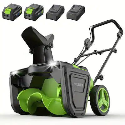 Steelite - 20in 42V Cordless Snow Blower with Brushless Motor 2 x 4.0Ah Batteries and 2 x Chargers