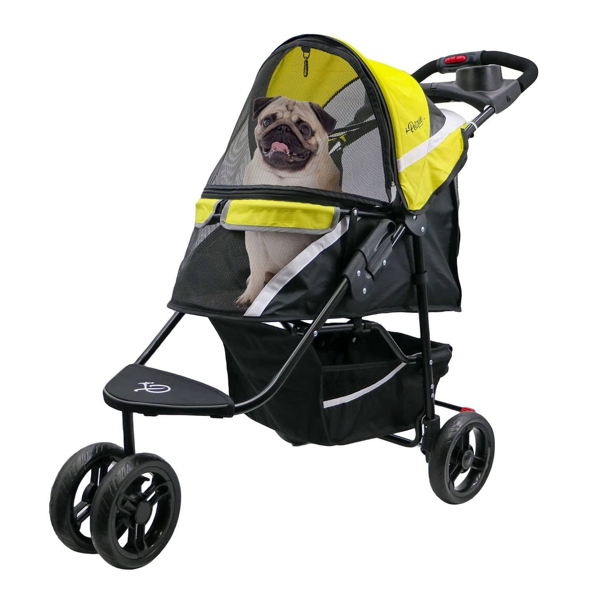 Petique - Revolutionary Ventilated Pet Stroller for Small to Medium Pets - Yellow