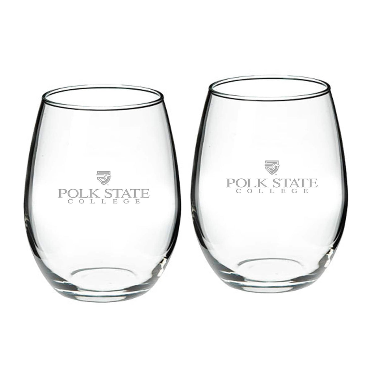 Jardine - Polk State College Eagles 21oz. Two-Piece Stemless Wine Glass Set - Multicolor