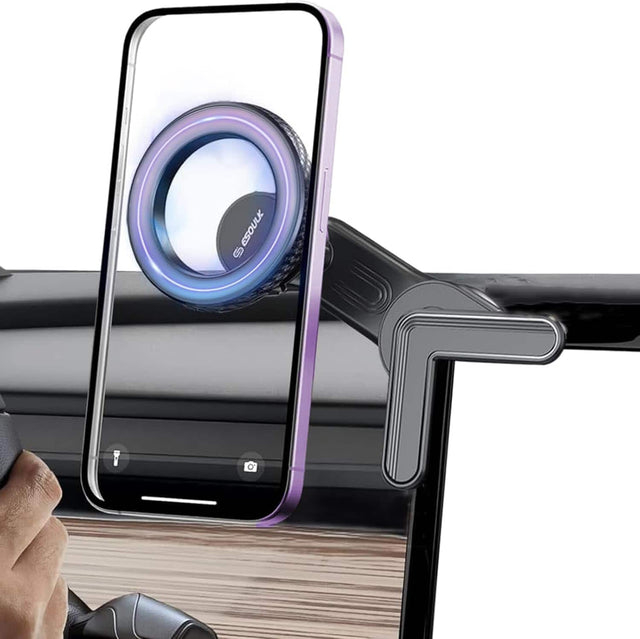 Front. Esoulk - Magnetic Tesla Touchscreen iPhone Magsafe Compatible Mount Holder - Black - Black.