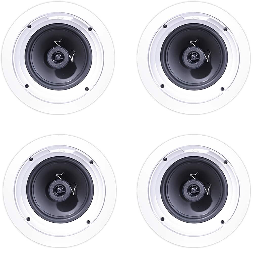 Klipsch - R-1650-C In-Ceiling Speaker - White (4-Pack) Bundle