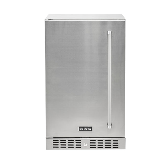 Front. Coyote - Coyote Outdoor Living  21" 4.1 Cu. Ft. Built-in Compact Refrigerator Left Hinge - Stainless Steel.