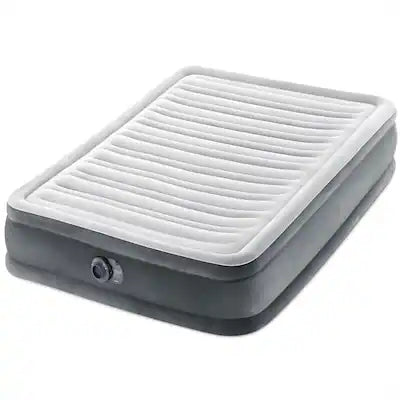 Intex - Comfort Deluxe Dura-Beam Plush Air Mattress Bed with Built-In Pump, Full