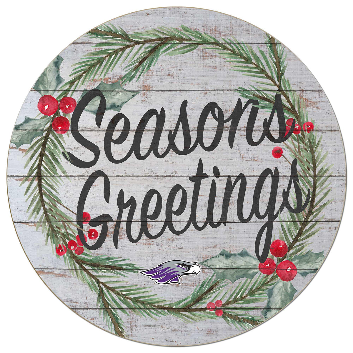 Jardine - Wisconsin-Whitewater Warhawks 20'' x 20'' Season's Greetings Circle - White
