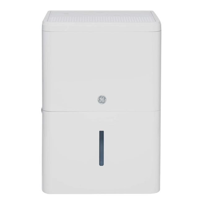 Front. GE - 25-Pint Portable Dehumidifier with Smart Dry - White.