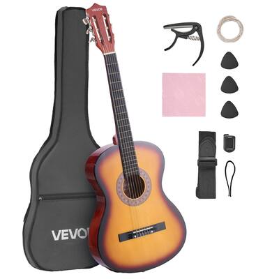 VEVOR - 38-Inch Classical Guitar Starter Set, Wooden Acoustic Guitar with Nylon Strings, Gig Bag, Strap, Tuner, Extra Strings