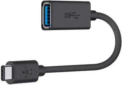 Belkin - USB-C to USB 3.0 Adapter with Charging and 10Gbps Data Transfer, Compatible with Apple and Chromebook Devices 5-Inch