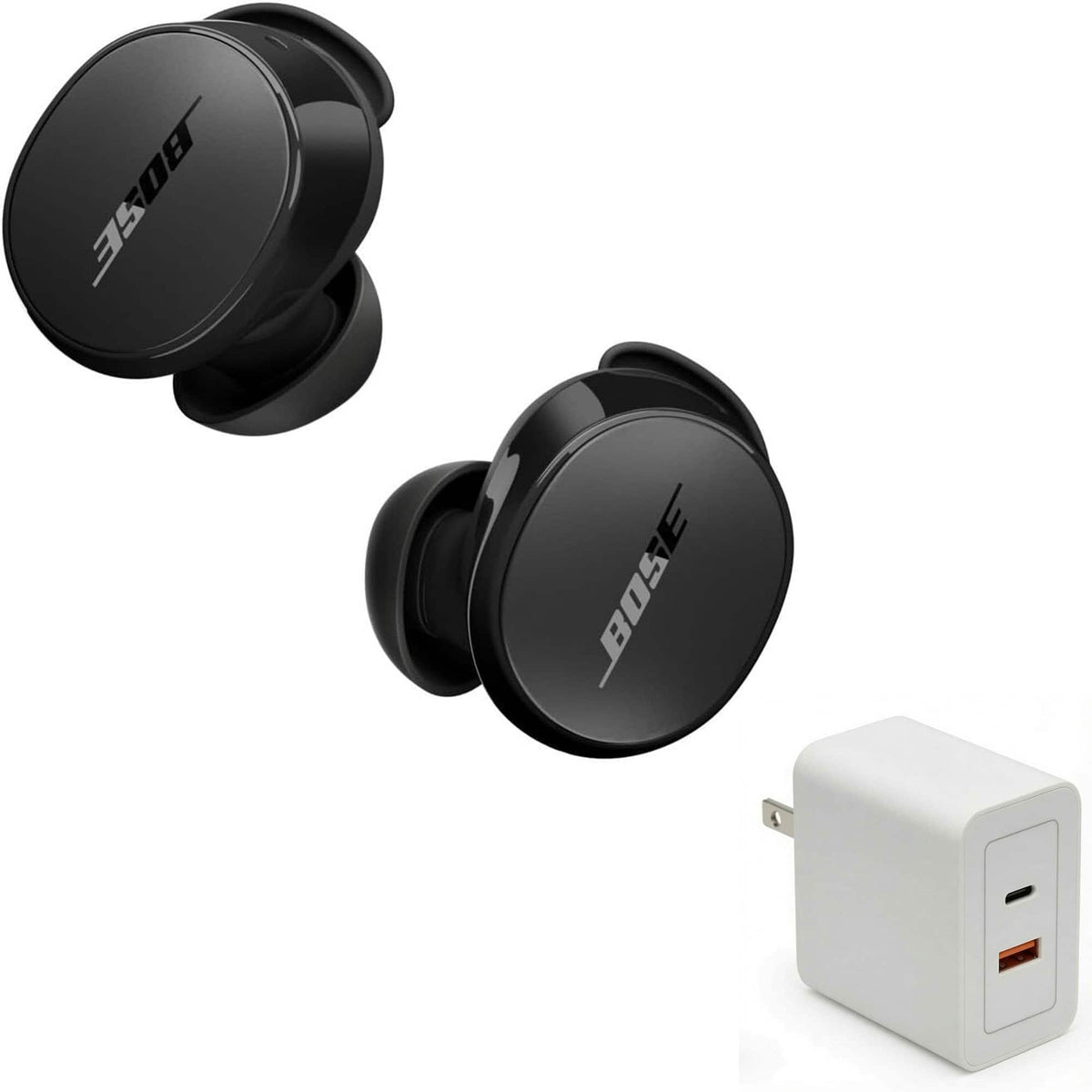 Bundle - Bose - QuietComfort Earbuds with Fast Charger - Noise Cancellation - Black
