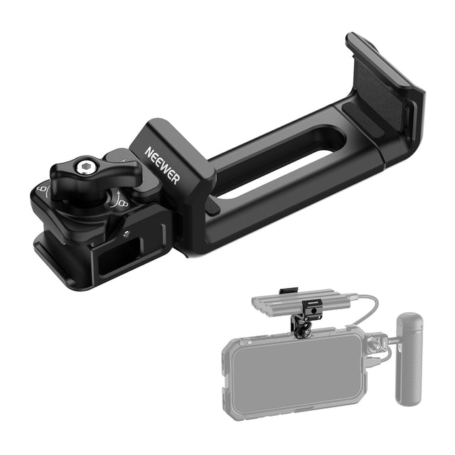Front. Neewer - QR SSD Holder for Phone Cage, 2.2"-3", Black - Black.
