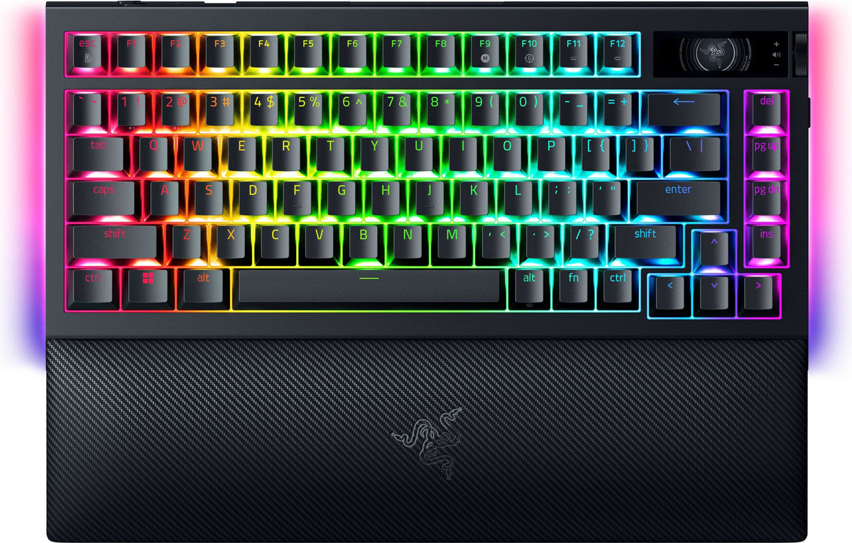 Razer - BlackWidow V4 Pro 75% Wireless Mechanical Orange Switch Gaming Keyboard with Hot-Swappable Design - Black