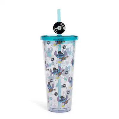 Disney - Lilo & Stitch Elvis Stitch 24-Ounce Carnival Cup With Straw Topper Charm