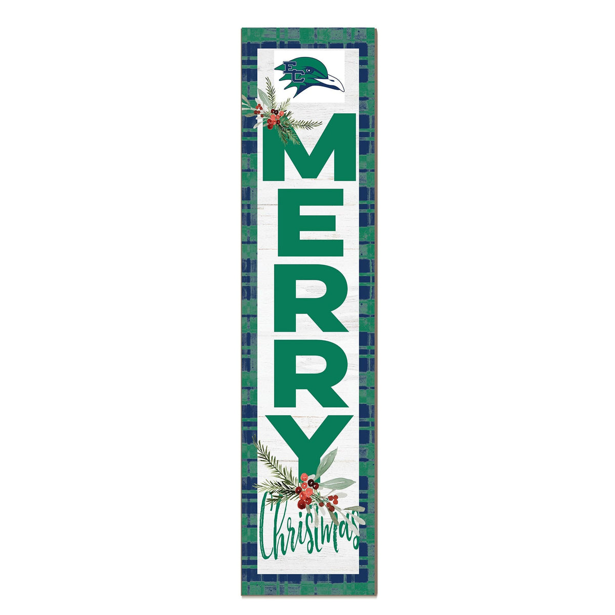 Jardine - Endicott College 12'' x 48'' Outdoor Merry Christmas Leaner - White