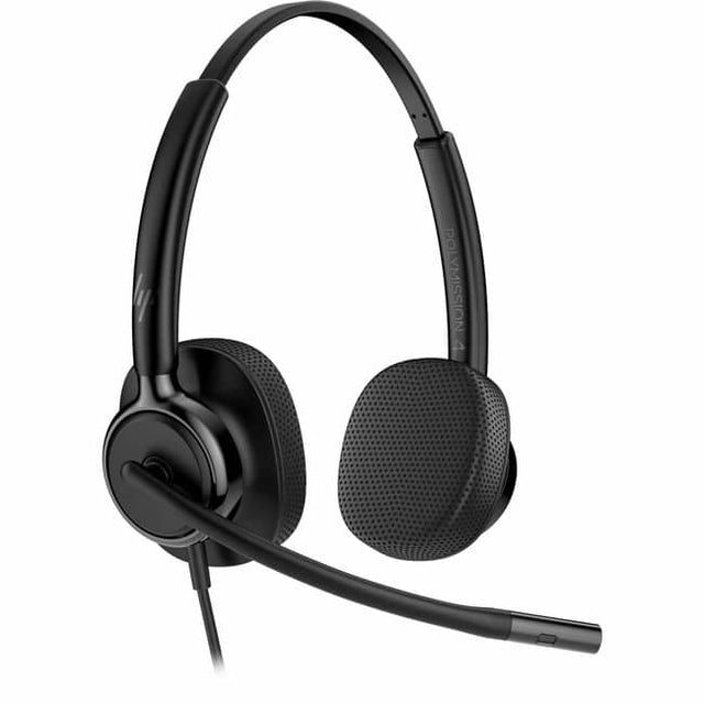 Front. Poly - Poly Mission 425 Stereo USB Wired Headset - Microsoft Teams Certification - Stereo - USB, USB Type A, USB Type C - Wired - Black.