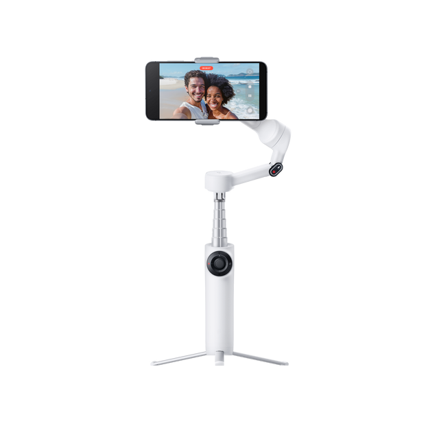 Front. Insta360 - Flow 2 AI Tracker Gimbal Stabilizer for Smartphones - Summit White.