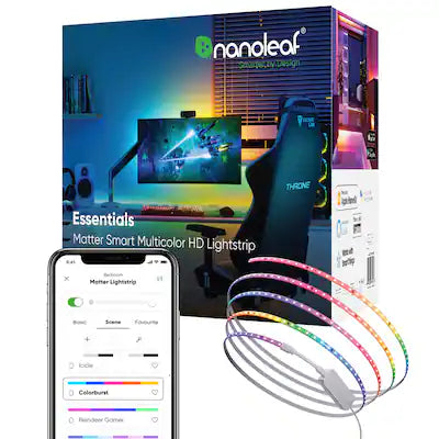 Nanoleaf - Essentials Matter Smart Multicolor HD Lightstrip 16.4ft (5m) - Flexible and Trimmable