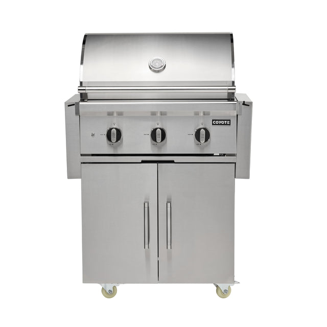 Front. Coyote Outdoor Living - 30" Coyote Outdoor Living C-Series Natural Gas (NG) Grill on Cart - Stainless Steel.