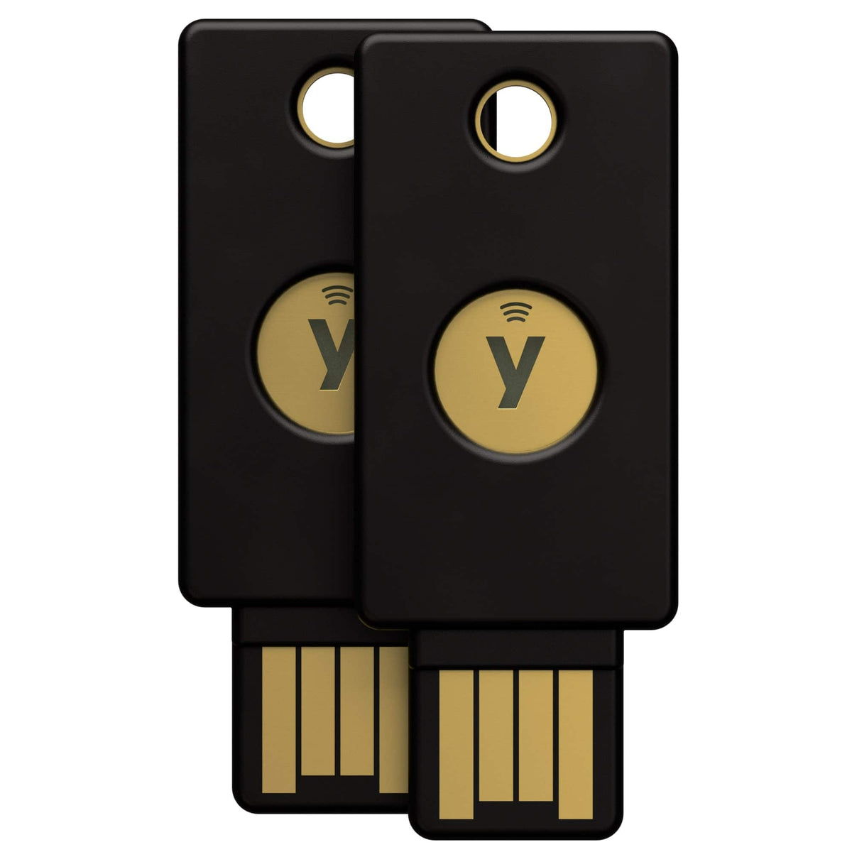 Yubico - YubiKey 5 NFC - Two-Factor authentication (2FA) Security Key, Connect via USB-A or NFC, FIDO Certified Two Pack - Black
