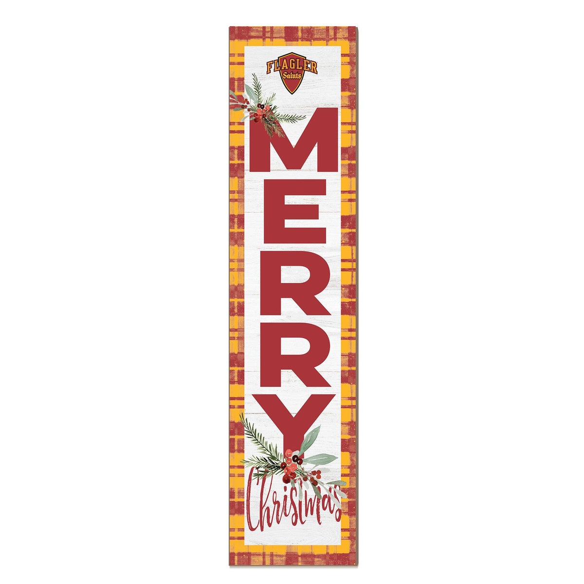 Jardine - Flagler Saints 12'' x 48'' Outdoor Merry Christmas Leaner - White