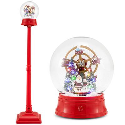 Costway - 5 Ft Musical Christmas Street Lamp with 8 Tunes & 15 Colorful LED Lights for Porch