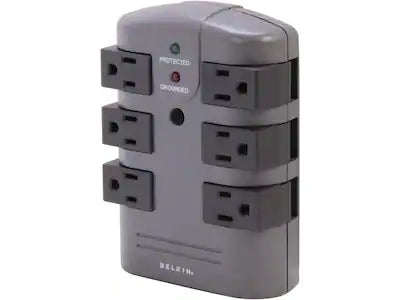 Belkin - BP106000 Wall Mount 6 Outlets 1080 Joules Pivot-Plug Surge Protector