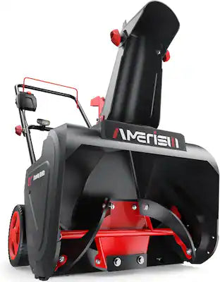 AMERISUN - 21-Inch 15-Amp Corded Electric Snow Blower with LED Light, 180° Chute & 30-Ft Throw for Driveways