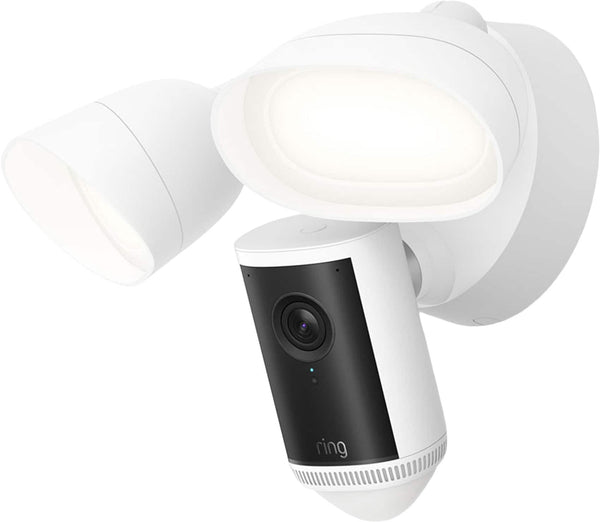 Ring - Floodlight Cam 4K Pro, Retinal 4K video, up to 10x Zoom, ultra-bright motion-activated floodlights - White