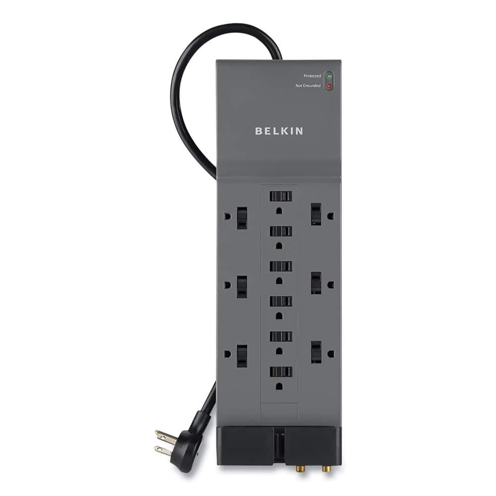Belkin - BE112230-08 Professional Series 3780 J 12 AC Outlets 8 ft. Cord SurgeMaster Surge Protector - Dark Gray