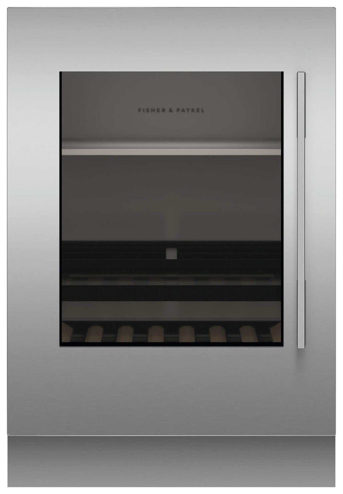 Fisher & Paykel - 24" Integrated Wine Cellar or Beverage Refrigerator Glass Framed Door Panel, Left Hinge - Stainless Steel