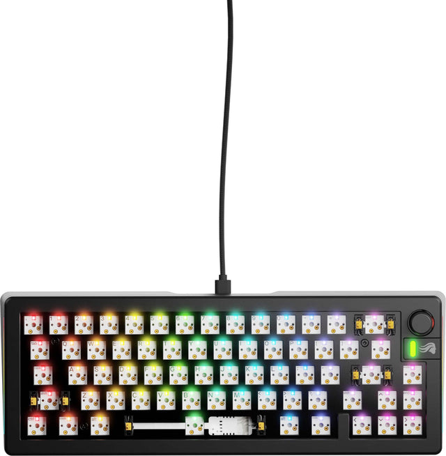 Front. Glorious - GMMK 3 65% Barebones Wired Mechanical Gaming Keyboard with Modular Gasket System - Black.