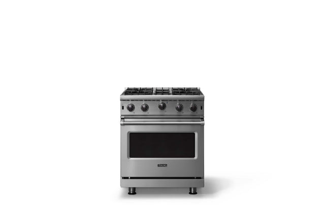 Front. Viking - 30 in. Wide 4 Burner Professional 5 Series 4.0 Cu. Ft. Freestanding Gas Convection Range - Stainless steel.