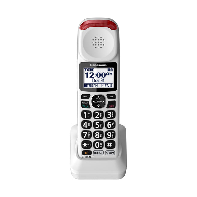 Panasonic  
TECO  
12:00 AM  
Dec. 31  

INTERCOM MENU  

VOL  
FLASH  
TALK  
CID  
REDIAL  
TALK OFF  

1  
2  
3  
4  
5  
6  
7  
8  
9  
0  
#  

BOOST  
SLOW  
SP-PHONE