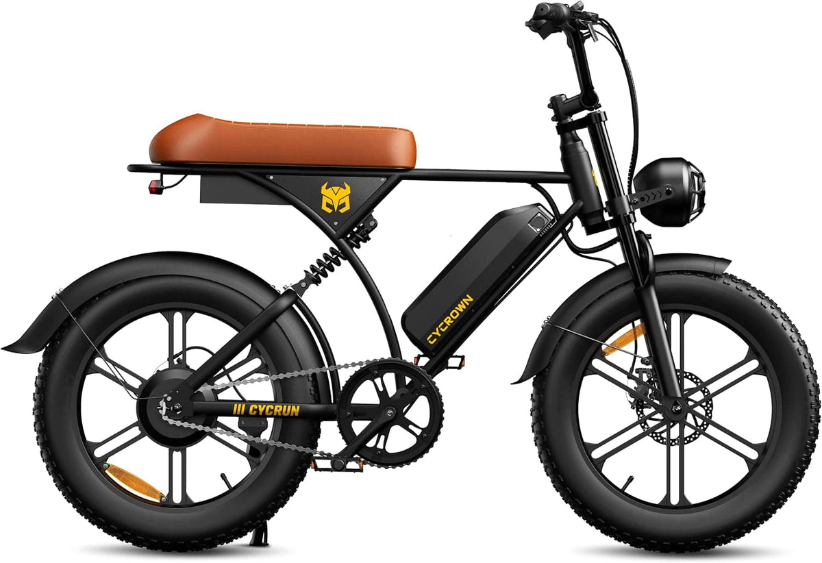 CYCROWN - RunS Moped Style Ebike for Adults(1000W Motor , 20MPH Top Speed , 50Miles Range) - Black