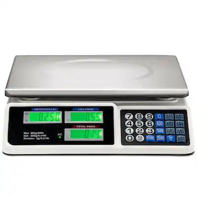 Costway - 66Lbs Digital Weight Scale Price Computing Retail Count Scale Food Meat Scales