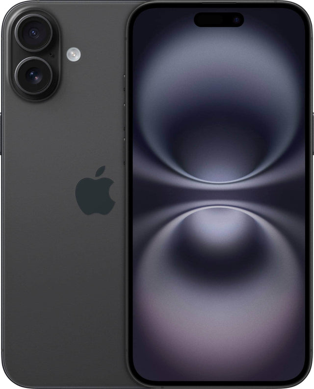 Front. Apple - Pre-Owned Excellent iPhone 16 5G 256GB - Apple Intelligence - (Unlocked) - Black.