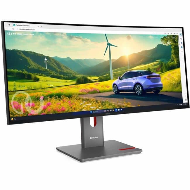 Lenovo - ThinkVision P34WD-40 34" Class UWQHD Curved Screen LED Monitor - 21:9 - 34" Viewable - In-plane - Eclipse Black